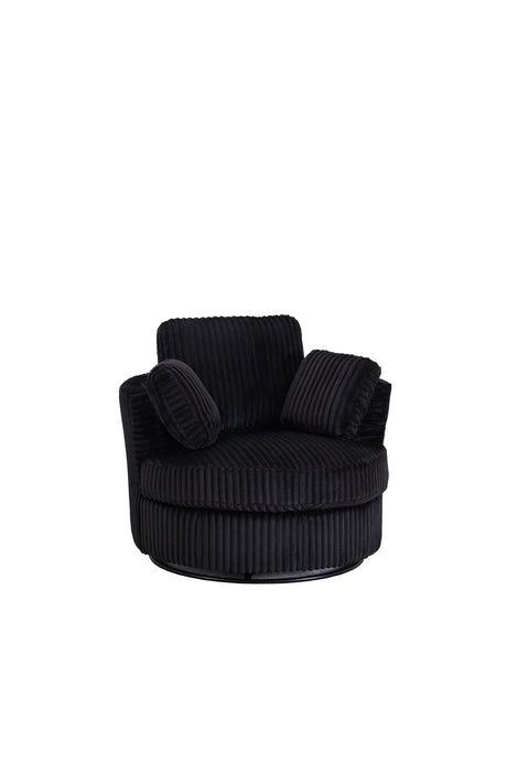 360-Degree Swivel Plush Corduroy Accent Chair With Pillows - Omega Lifestyles