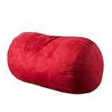 Large Red Microfiber Foam Filled Cylindrical Bean Bag Chair - Omega Lifestyles