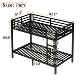 Metal Twin XL Over Twin XL Space-Saving Bunk Bed - Omega Lifestyles