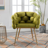 Olive Green Velvet Knitted Backrest Accent Chair - Omega Lifestyles