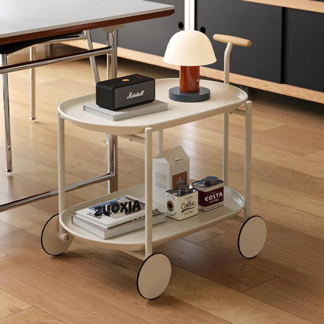 Artsy Ancient White Mobile Kitchen Storage Cart - Omega Lifestyles