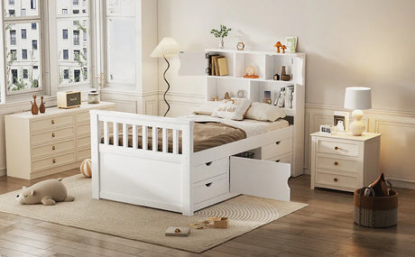 Twin Captain Platform Bed Frame With Storage Drawers - Omega Lifestyles