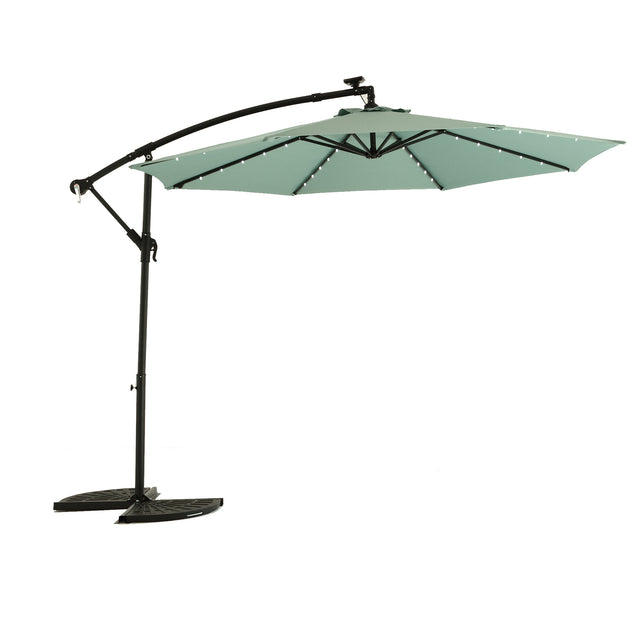10-Foot Solar LED Lighted Adjustable Patio Umbrella