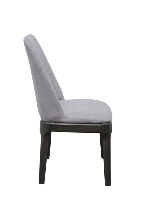 Set of 2 Light Gray Linen Armless Side Chairs - Omega Lifestyles