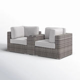 Handcrafted HDPE Wicker 79-Inch Outdoor Loveseat With Cushions
