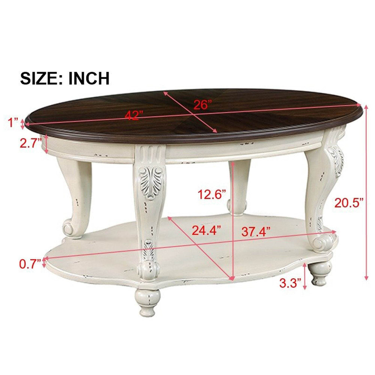 3-Piece American Style Solid Wood Coffee Table Set - Sleep Galleria