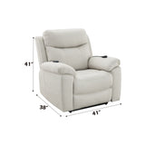 Beige Polished Microfiber Power Motion Massage Recliner Chair - Omega Lifestyles