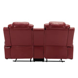 Manual Recliner Chair With Storage Cup Holders LED - Omega Lifestyles
