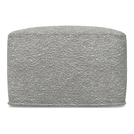 Light Gray Cotton Boucle Square Pouf Ottoman - Omega Lifestyles