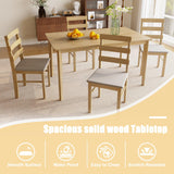 Solid Wood Natural Finish Dining Table And Chair Set - Omega Lifestyles