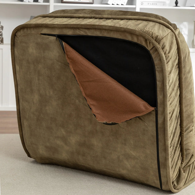 Adjustable Velvet Upholstered Floor Sofa With Massage Pillow - Omega Lifestyles