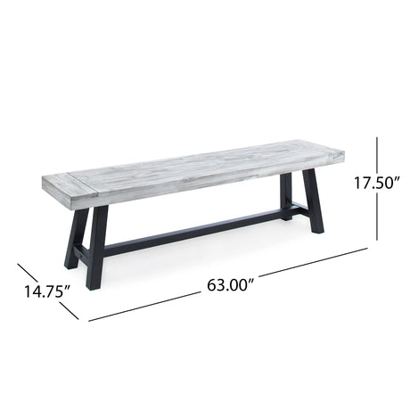Outdoor Acacia Wood Slat Panel Weather Resistant Bench - Omega Lifestyles