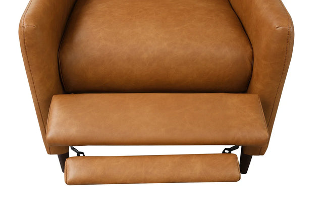 Mid-Century Modern Brown Pushback Manual Recliner Chair - Omega Lifestyles