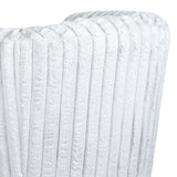 Mid-Century Modern White Plush Fabric Swivel Chair - Omega Lifestyles