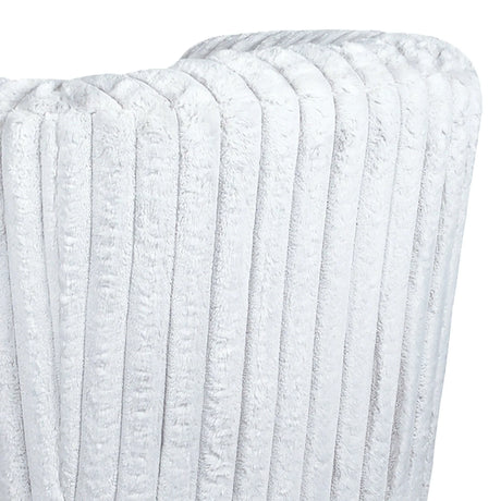 Mid-Century Modern White Plush Fabric Swivel Chair - Omega Lifestyles