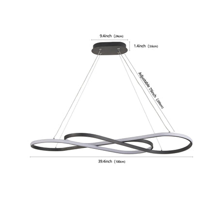 Modern LED Pendant Light Infinity Design Adjustable Height - Omega Lifestyles