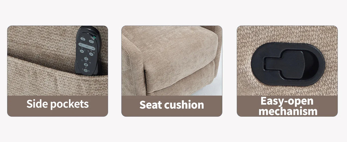 Heat Massage Swivel Rocking Recliner Chair With Lumbar Heat - Omega Lifestyles