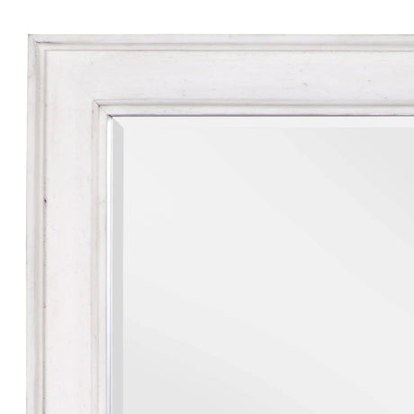 Weathered White Beveled Edge Wall Mirror - Omega Lifestyles