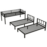 Metal Twin Over Twin Triple Bunk Bed With Guardrails - Omega Lifestyles