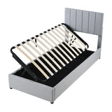 Twin Upholstered Platform Bed With Hydraulic Storage - Omega Lifestyles