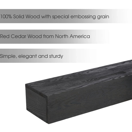 Western Red Cedar 48-Inch Embossed Fireplace Mantel Shelf - Omega Lifestyles