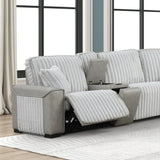 Power Reclining Modern Corduroy Sectional Sofa With Console - Omega Lifestyles