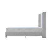 King Contemporary Cream White Boucle Upholstered Bed Frame - Omega Lifestyles