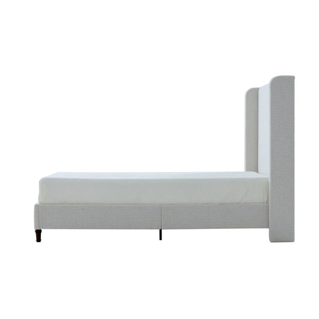 Queen Boucle Upholstered Bed Frame With Tall Headboard - Omega Lifestyles