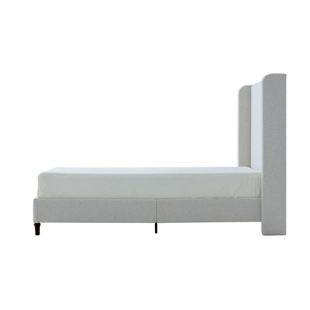 Queen Boucle Upholstered Bed Frame With Tall Headboard - Omega Lifestyles