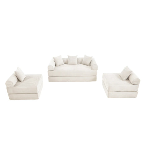 Convertible Corduroy Folding Memory Foam Sofa Bed - Omega Lifestyles