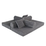 Foldable 3-Seat Soft Memory Foam Sofa Bed With Pillows - Omega Lifestyles