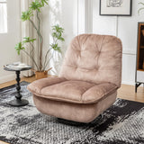 Modern Soft Velvet Swivel Gliding Recliner Chair With Phone Holder - Omega Lifestyles