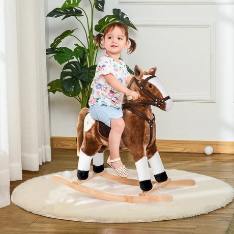 Kids Plush Rocking Horse Toy With Realistic Sounds - Omega Lifestyles