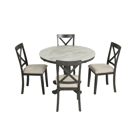 5-Piece Solid Wood Dining Table and Chairs Set - Omega Lifestyles