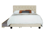 Queen Modern Velvet Upholstered Bed Frame With Trundle - Omega Lifestyles