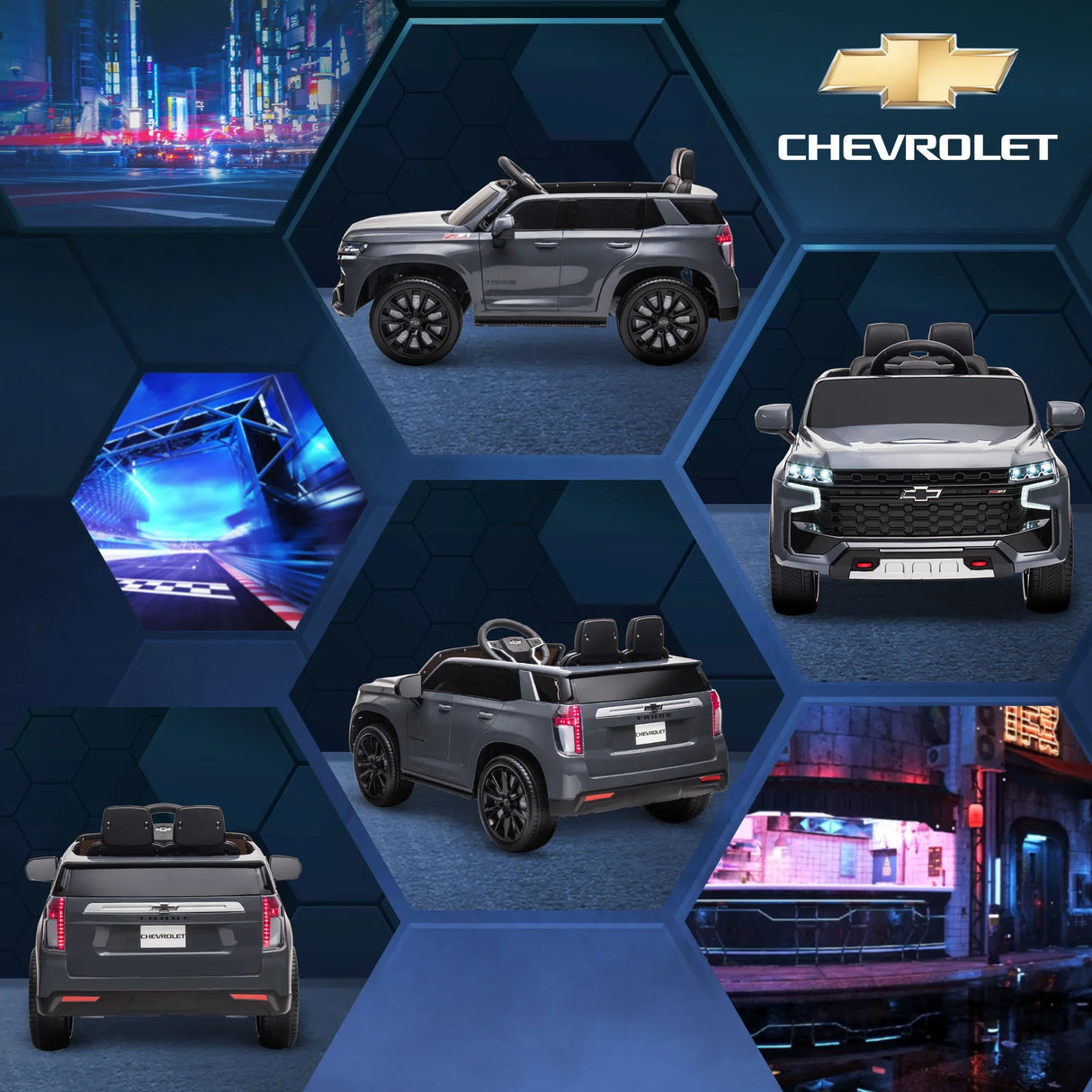 12V Licensed Chevrolet Tahoe Kids Ride-On Electric Car - Omega Lifestyles