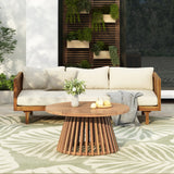 Acacia Wood 3-Seater Daybed And Coffee Table Set