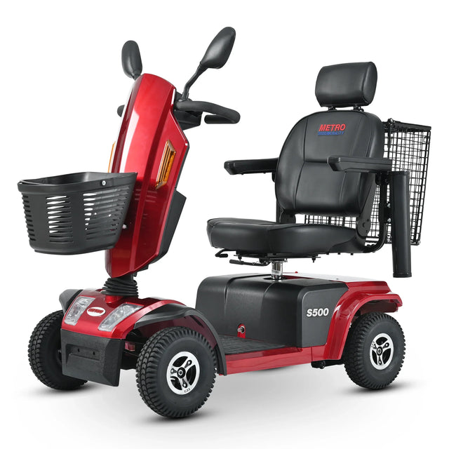 Heavy Duty Red Mobility Scooter With Luxury Seat - Omega Lifestyles