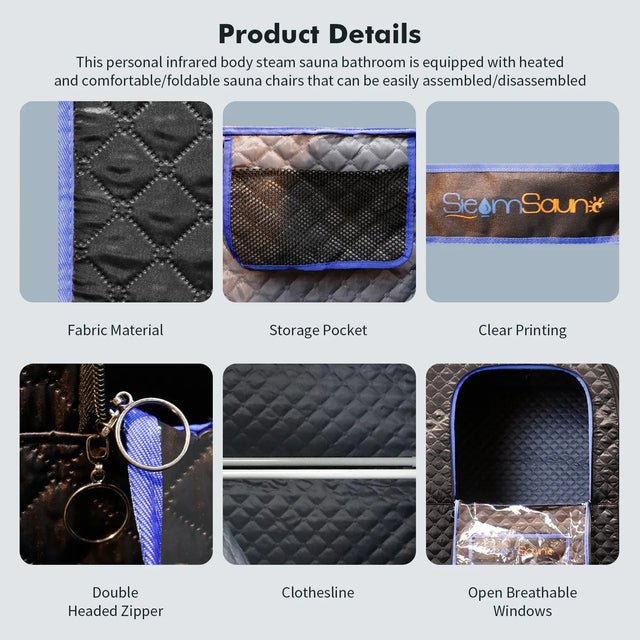 Portable Full-Size Steam Sauna Tent With Remote Control - Omega Lifestyles