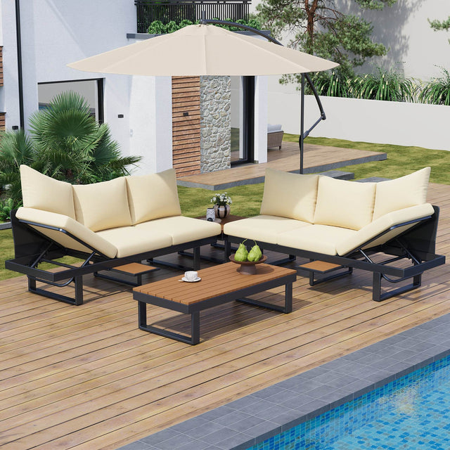 Adjustable Reclining Outdoor Sectional Patio Furniture Set - Omega Lifestyles