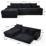 Modern L-Shaped Memory Foam Sectional Couch With Steel Frame - Omega Lifestyles