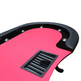 Premium 96-Inch Oval Poker Table With Cup Holders - Omega Lifestyles