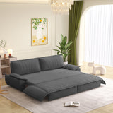 3-In-1 Convertible Corduroy Sleeper Sofa Bed Queen