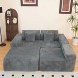 Modular Plush Corduroy Sectional Sofa With Chaise - Omega Lifestyles