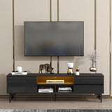 Antique Particle Board TV Stand With LED Lighting - Omega Lifestyles