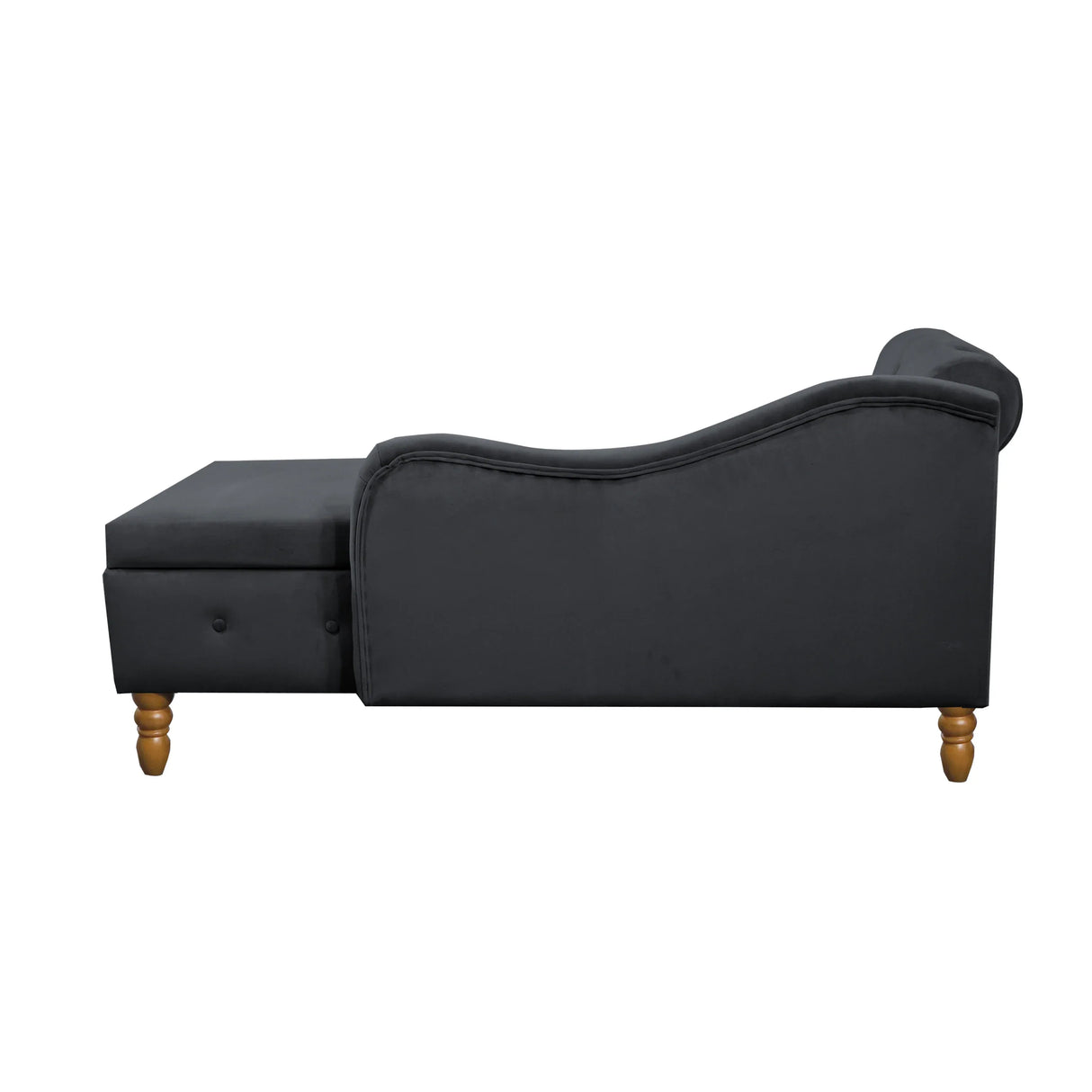 Classic Velvet Storage Chaise Lounge With Pillow - Omega Lifestyles