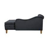 Classic Velvet Storage Chaise Lounge With Pillow - Omega Lifestyles