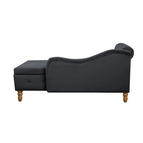 Classic Velvet Storage Chaise Lounge With Pillow - Omega Lifestyles
