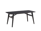 Black Synthetic Wood Fixed Top Dining Table - Omega Lifestyles