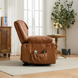 Medium-Firm PU Leather Remote-Controlled Heating Massage Recliner - Omega Lifestyles